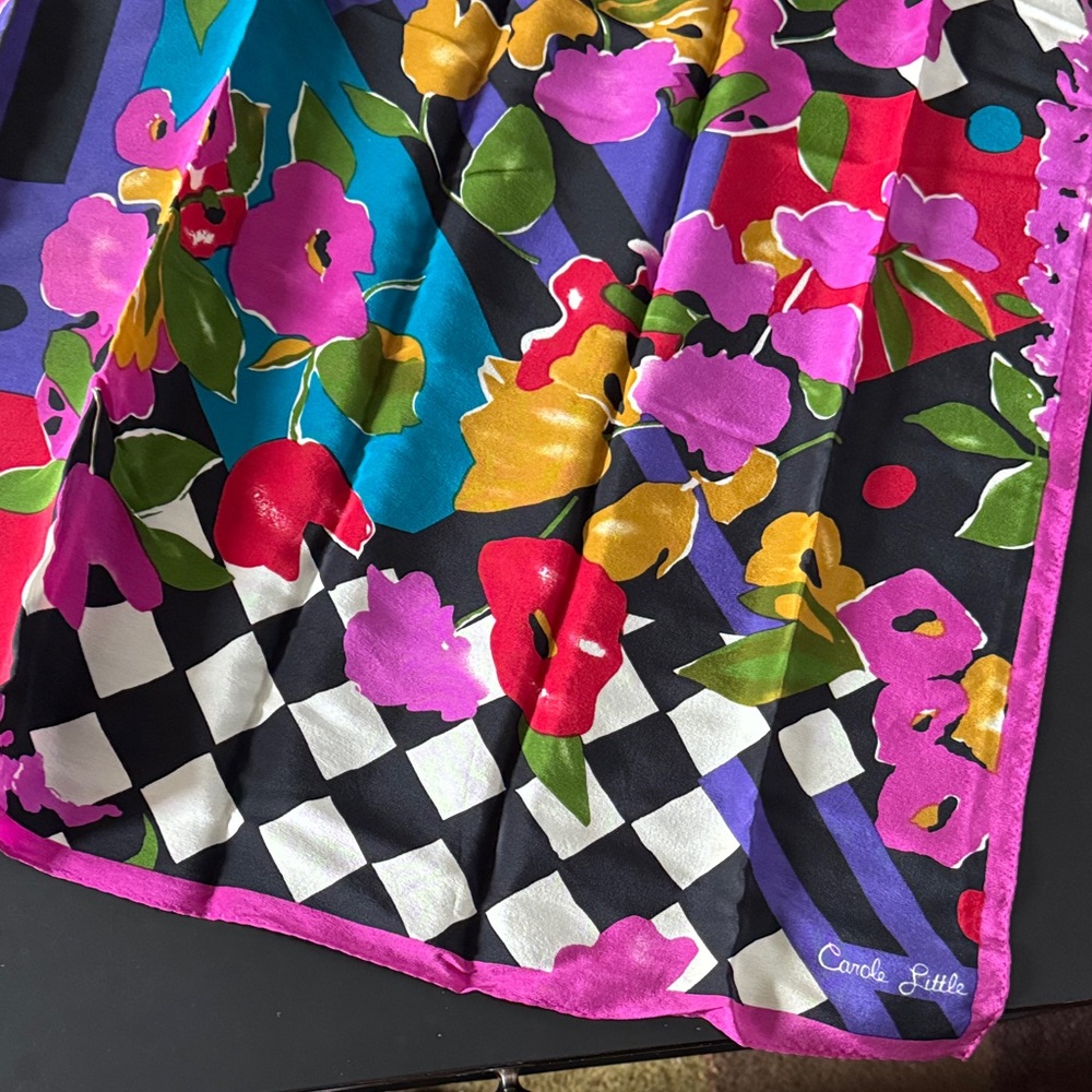 Carole Little Multicolor Floral Silk Scarf